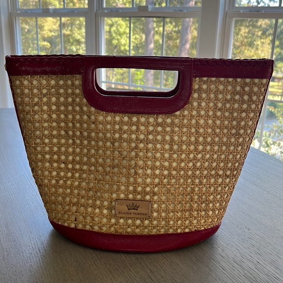 Elaine Turner Cane Woven Patent Leather Bag - Picture 1 of 13